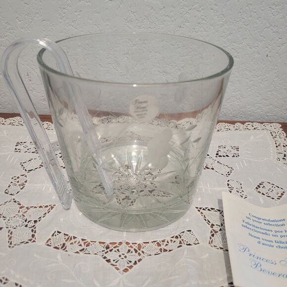 Vtg Princess House #522 Crystal Ice Bucket with Tongs in Box 5.5"H x 6"W - Picture 1 of 14